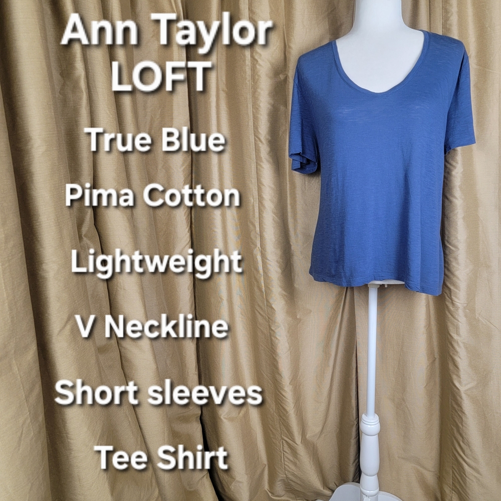 LOFT True Blue V-Neck Tee